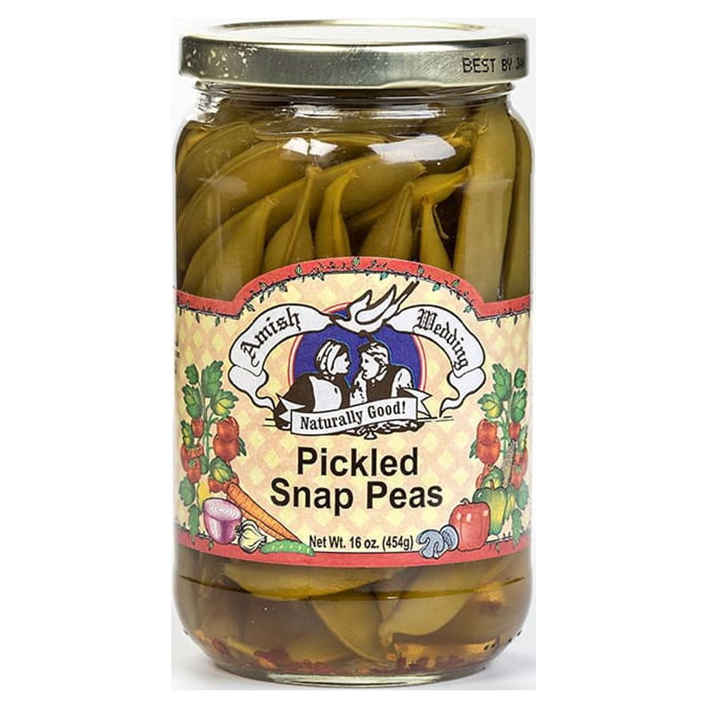Amish Wedding All Natural Pickled Snap Peas 2 Jars 16 Oz Each