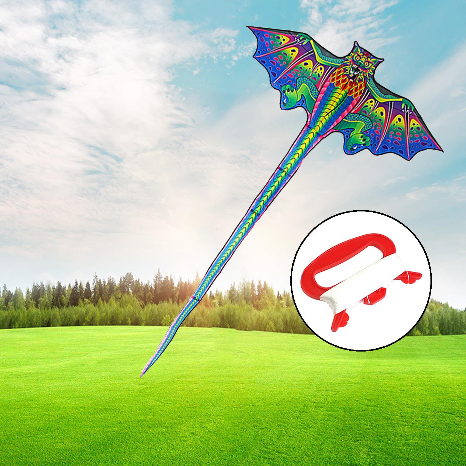Axioma 3D Dragon Kite Large Animal Huge Wingspan for Kids Adults with Flying Tools Long Blue and 50m Line