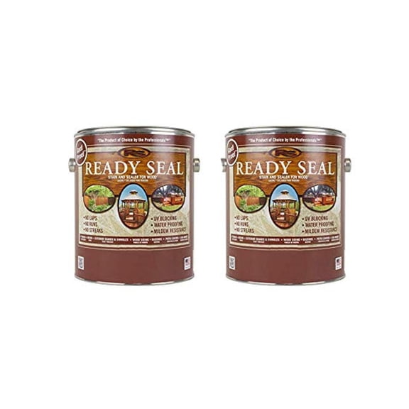Ready Seal Dark Walnut Wood Stain & Sealer - 2 Gallon - Exterior Wood Protector, Penetrating Oil Finish for Decks, Fences, Siding - Waterproof & UV Defense