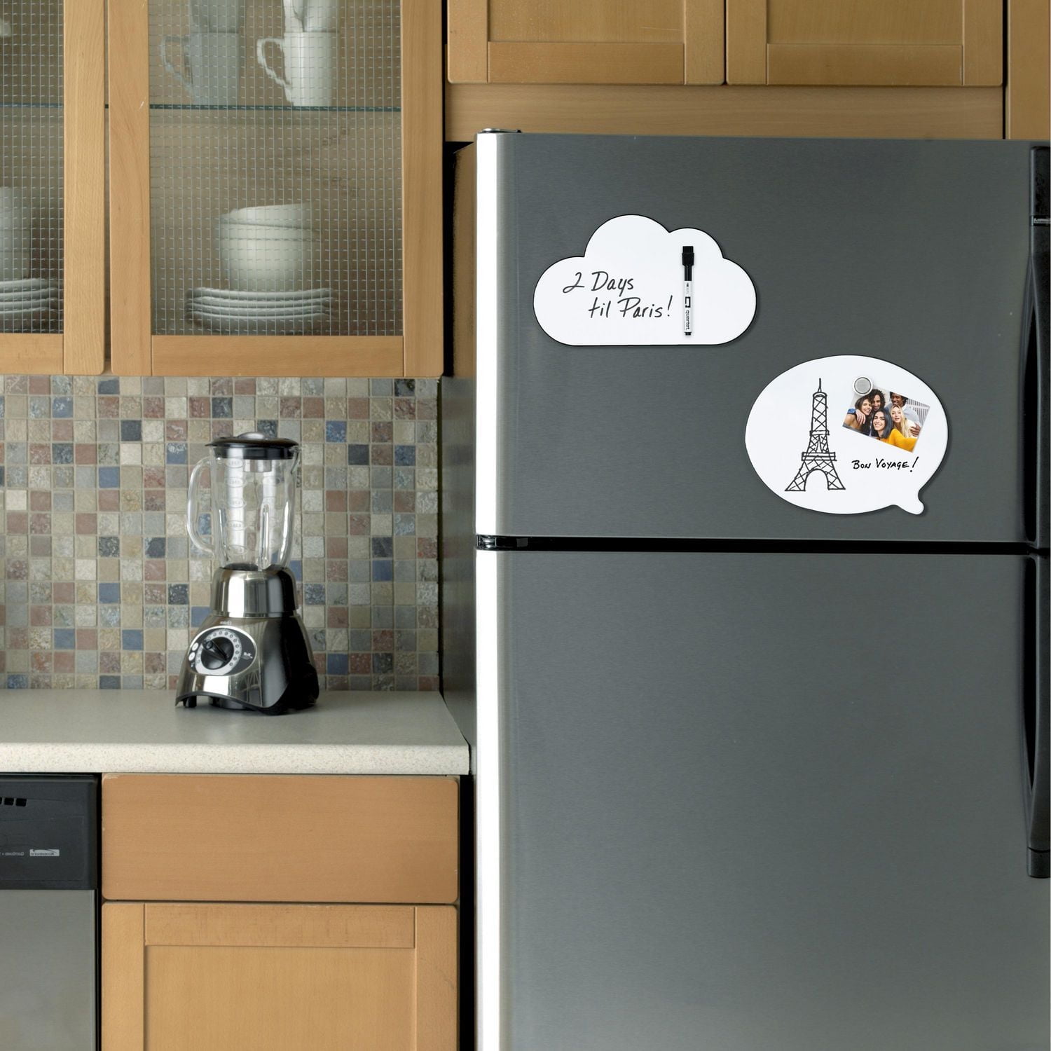 Quartet Tableau effaçable à sec magnétique Bulle de parole, 1 marqueur, 1 aimant, 11 po x 8,5 po