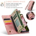thumbnail image 4 of Samsung Galaxy Z Fold 6 Leather Detachable Wallet Zipper Case with 8 Card Slots Holder Magnetic case for Samsung Galaxy Z Fold 6 Flip Wallet Handle Wrist Strap Shockproof Pocket Handbag,
Pink, 4 of 7