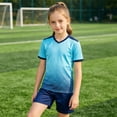 thumbnail image 6 of AWZXDE Boys Girls Children Football Sports Basketball Tracksuit Shorts T Shirt Sportswear Outdoor Activewear Set Sky Blue，7-8 Years, 6 of 6