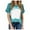 Blue, variant on YHAJDS Women's Short Sleeve Tops Round Neck Short Sleeve Loose Casual Tee