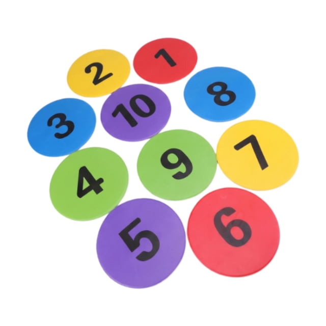 guohui 10 Pieces Non-slip Floor Markers, Flat Dots, Flexible, Wear-resistant PVC Discs, Colorful