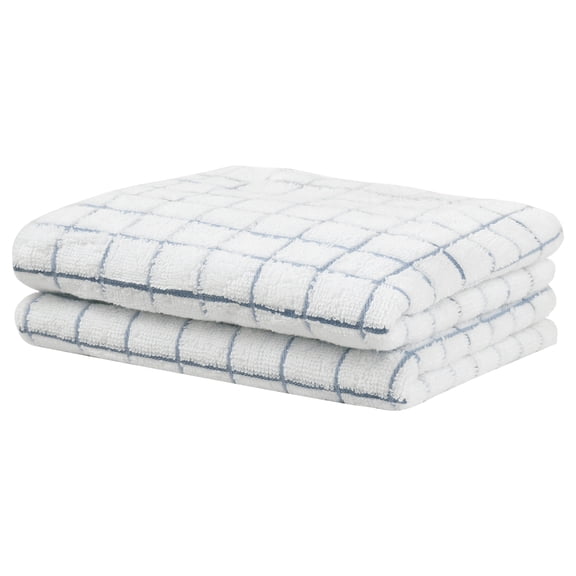 REGALWOVEN Checkered Bathroom Hand Towels, 100% Cotton Soft Absorbent Quick Drying Towel Sets, 14" x 28" Blue 2pk