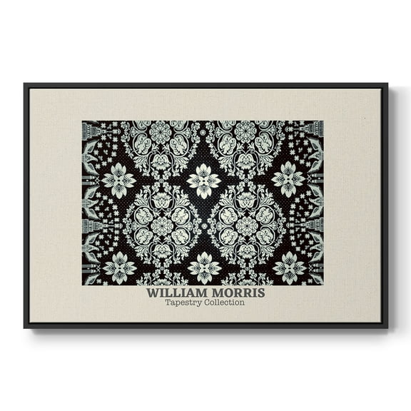 Vintage Abstract Print-XLVII Framed in Black Wood Gallery Wrapped Canvas 17 in. x 25 in.