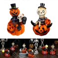 thumbnail image 2 of Resin Hollow Pumpkins with LED Lights Halloween Party Garden Decoration, 2 of 5