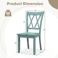 thumbnail image 3 of Costway Set of 2 Wood Dining Chair Cross Back Dining Room Side Chair Mint Green Home Kitchen, 3 of 7