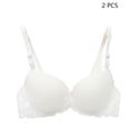 thumbnail image 1 of Women Girls Bra Gather Adjustable Seamless Push Up Wireless Front Button Lace Underwear White 80A, 1 of 3
