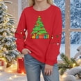 thumbnail image 2 of sdbrld Kids Girls Merry Christmas Long Sleeve Graphic Shirt Funny Xmas Holiday Family Party Matching Tops Red Sizes 5-6 Years, 2 of 4