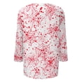 thumbnail image 6 of Ladies 3/4 Sleeve Fashion Tops Halloween V Neck Fall Outfits Pumpkin Print Shirts, 6 of 6