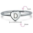 thumbnail image 3 of Bling Jewelry Womens Simple ABC Heart Shape Monogram Initial Silver Ring Sterling A-Z Signet, 3 of 3