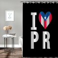 thumbnail image 4 of Shower Curtain Puerto Rico Flag Shower Curtains for Bathroom Decor Star Striped Heart I Love P R Shower Curtain Sets with Hooks Waterproof Fabric Bath Curtain Standard 72" X 72", 4 of 6