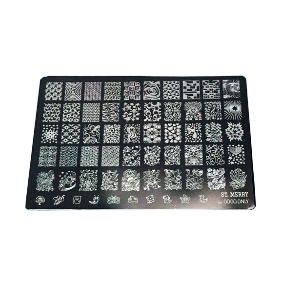 Gogoonly Nail Art Stamp Plate Collection St. Merry - Placas de imagen de estampado de gran tamaño, diseños de uñas de manicura DIY-BH000462