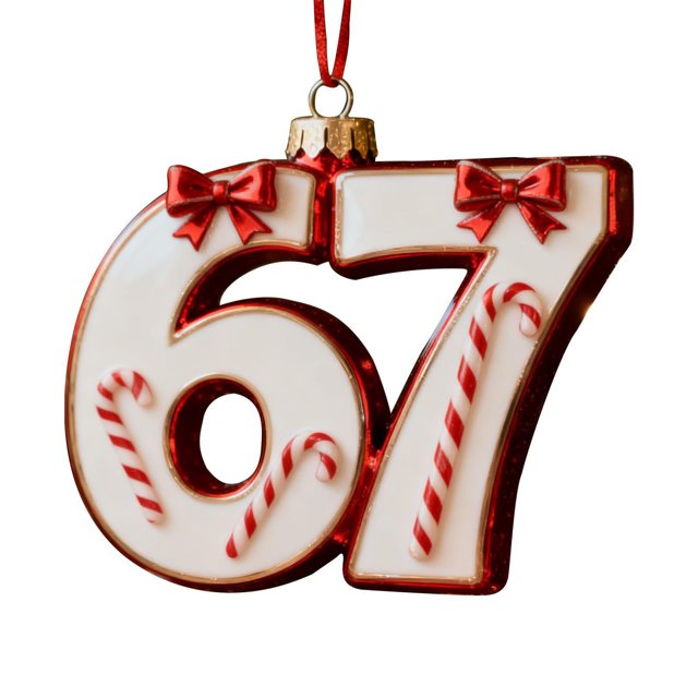 67 adornos navideños planos en 2D divertidos Six Seven Meme Decoración navideña Regalos para adolescentes y adultos amantes del humor
