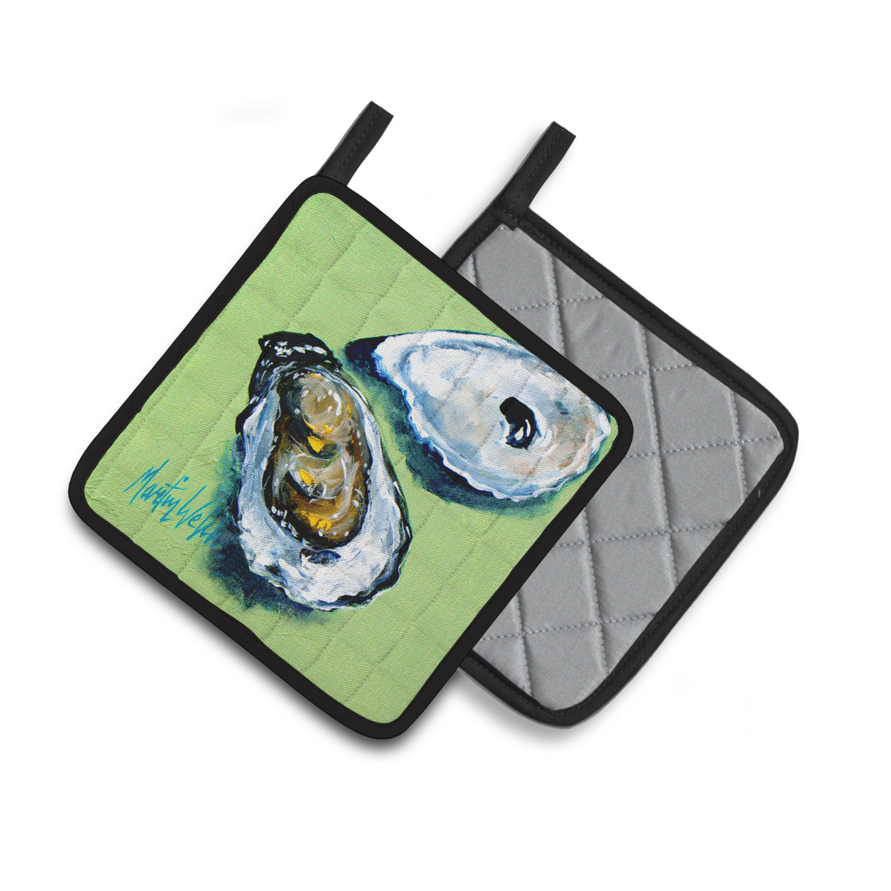 Carolines Treasures MW1361PTHD Two Shells Oyster Pair of Pot Holders , 7.5HX7.5W, multicolor