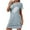 Blue, variant on Tnhcen Women's Casual Summer Sleepwear – Round Neck Short Sleeve with Playful Print Soft 95% Polyester 5% Spandex S-2XL for Daily Lounging