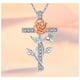 thumbnail image 3 of Collares con Dijes de Cruz RoseGrace02 1Pza Plata Collar Cruz/Rosa Dije 2x3cm Metal., 3 of 5