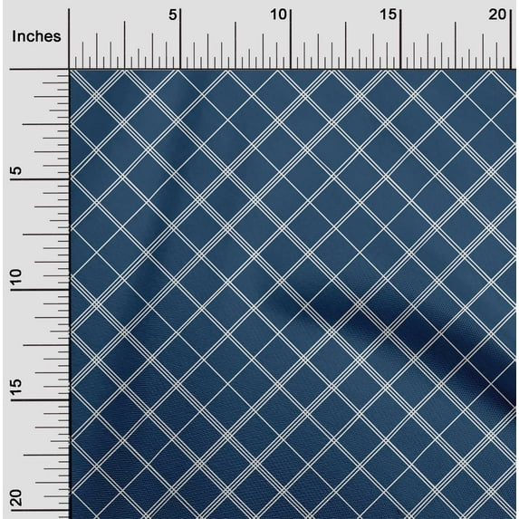 oneOone Polyester Lycra Fabric Check & Geometric Print Sewing Fabric BTY 56 Inch Wide