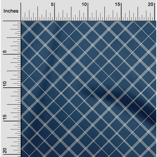 oneOone Cotton Poplin Fabric Check & Geometric Print Fabric By The Yard 42 Inch Wide