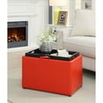 thumbnail image 1 of Convenience Concepts Designs4Comfort Pouf de Rangement en Similicuir Rouge Vif, 1 of 6