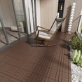 thumbnail image 4 of 12 Inch H Style Interlocking Patio Deck Tiles 44pcs Red Brown PP Resin Plastic DIY Floor Tiles for Porch Poolside Balcony Backyard Garden, 4 of 7