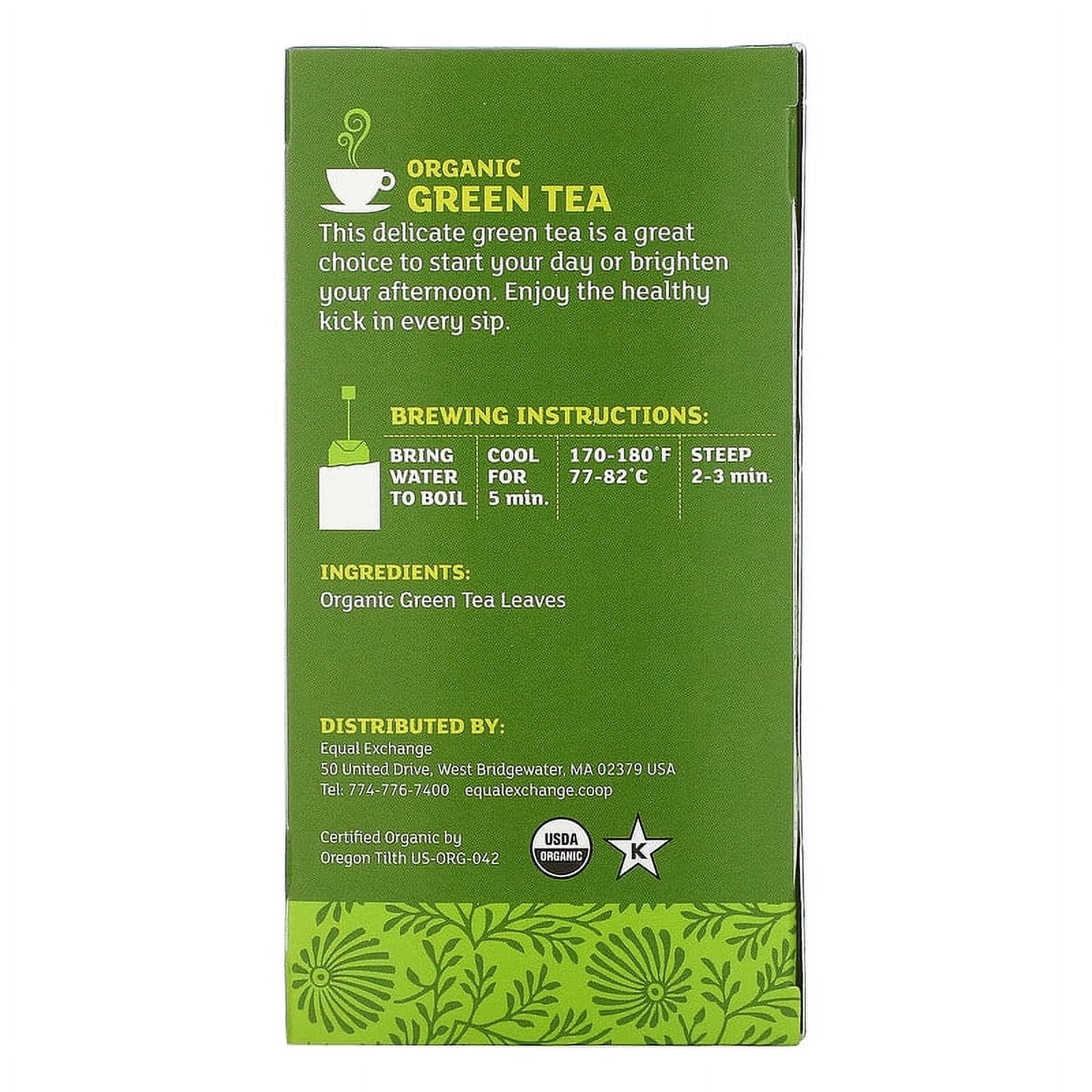 Equal Exchange, Organic Green Tea, 20 Tea Bags, 1.41 oz Pack of 3