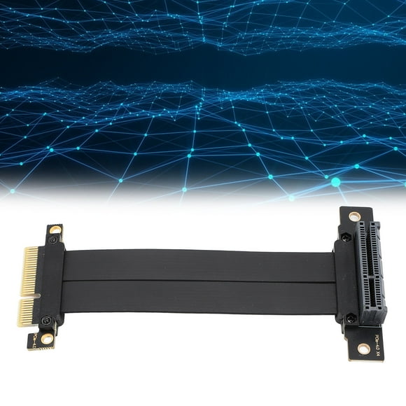PCIE Câble d'Extension 4.0 X4 16Gbps, Transfert de Données avec Stabilité, Support d'Installation Multi-Appareils avec Vitesse, Angle Droit 180 Mâle, Angle Droit 90 Femelle, Cuivre 64pin