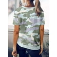 thumbnail image 3 of Womens Striped Color Block Short Sleeve Causal Blouses T Shirts Tops, 3 of 4