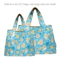 thumbnail image 2 of Wrapables Large & Small Foldable Tote Nylon Reusable Grocery Bags, Set of 2, Silly Owls, 2 of 4