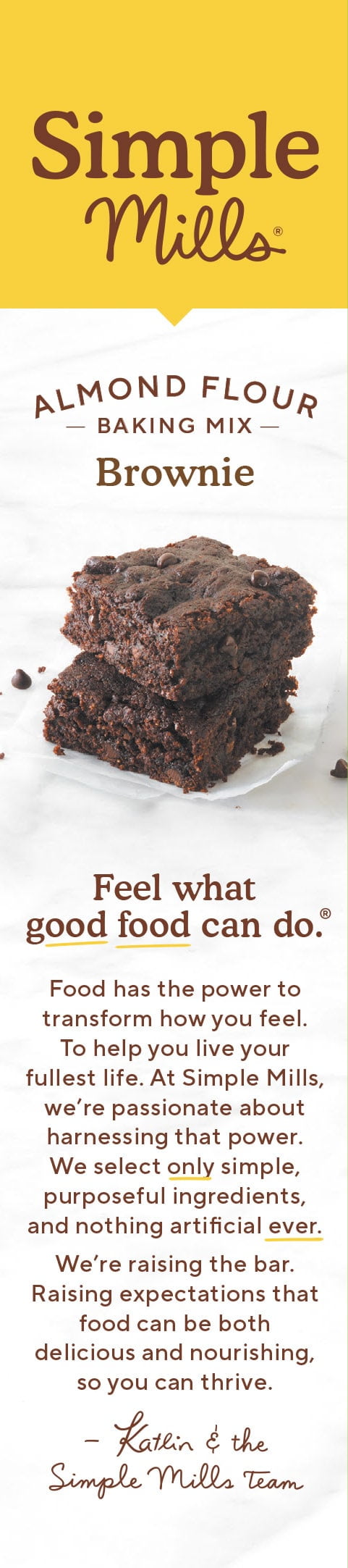 (2 pack) Simple Mills Almond Flour Brownie Mix, Gluten-Free Baking Mix, 12.9 oz Box