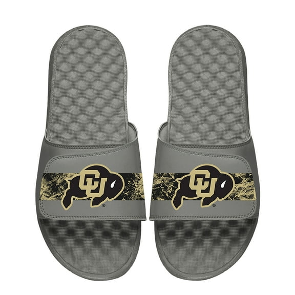 Men's ISlide Gray Colorado Buffaloes Distressed Slide Sandals
