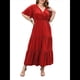 thumbnail image 1 of Vestido Informal de Lunares para Mujer, Talla Grande, de Verano, Corta, Cuello en V, Holgado, Escalonado Rojo 4XL, 1 of 9