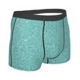 thumbnail image 3 of Balery Teal Green Glitter Men's Boxer Briefs, Soft and Breathable Cotton Underwear with nylon Waistband-Large, 3 of 9
