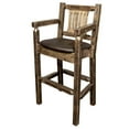 thumbnail image 3 of Homestead Collection Counter Height Captain's Barstool - Saddle Upholstery, Stain & Lacquer Finish, 3 of 3