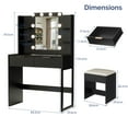 thumbnail image 2 of Zimtown Modern Makeup Vanity Table Set with LED Lights , Mirror and Charging Station, Dressing Desk with 2 Drawers for Bedroom, Black, 2 of 8