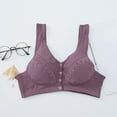thumbnail image 2 of Padded Sports Bras for Women No Underwire Lactation Vest Bra Back Adjustment Yoga Running Bra V-Neck Convertible Bra Feature Hook and Eye Closure Bralette Bra Style Y-580 , Purple XXL, 2 of 6