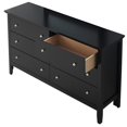 thumbnail image 4 of Bowery Hill Engineered Wood Transitional 6 Drawer Dresser in Black, 4 of 5