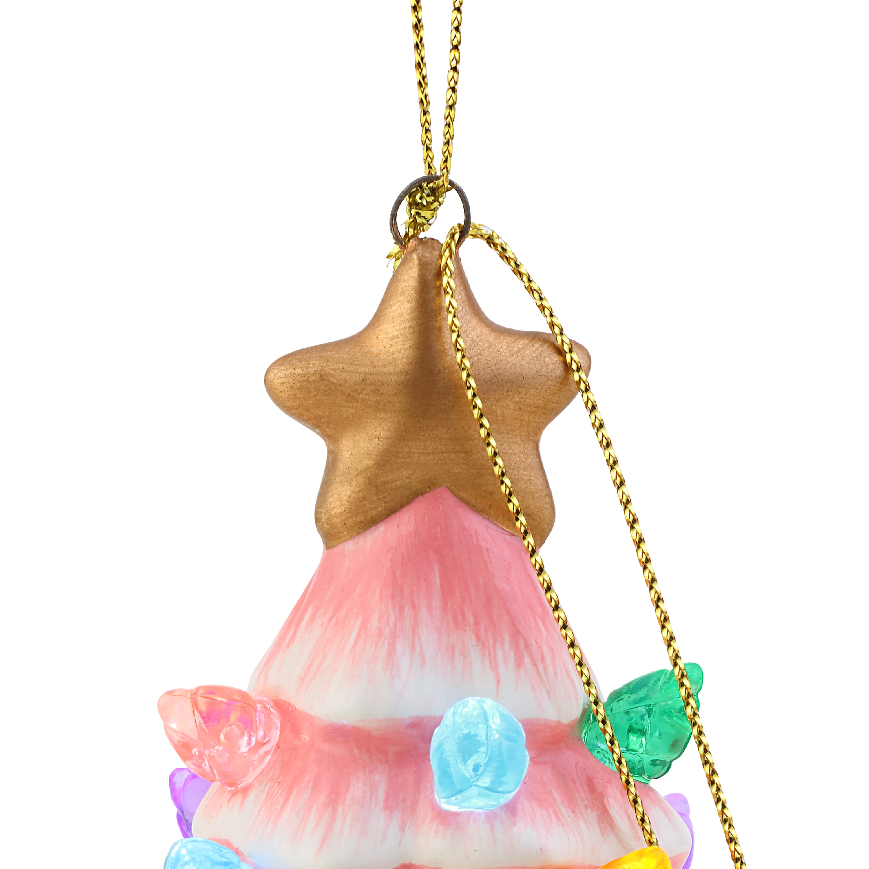 Mr. Christmas 4" Nostalgic Ceramic Lit Tree Ornament Decoration, Pink