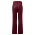 thumbnail image 5 of EDFBUYKRS Female Women Pants Casual Cargo Pants Women Tall 34-36 Inseam Women's Party Sequin Elastic Waist Slim Fit Elastic Flare Pants Fashion Solid Color Pants L, 5 of 5