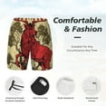 thumbnail image 2 of Kdxio Mythical Red Stag Illustration Print Men's Swim Trunks with Compression Liner 7 Inch Inseam Quick Dry Swim Shorts, 2 of 5