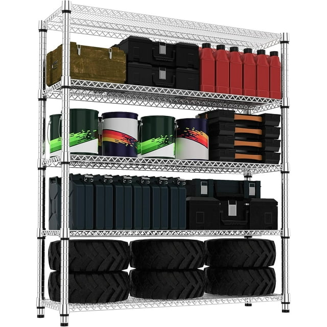 Storage Shelves Wire Shelving Heavy Duty Metal Storage Shelving Unit Adjustable Garage Shelving Rack Pantry Kitchen