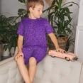 thumbnail image 4 of Balery Glitter Purple Conjunto de Pijama Infantil de Manga Corta con Estampado – Ropa de Dormir de Algodón Suave-Medium, 4 of 6
