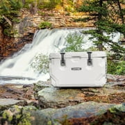Lifetime 65 qt Bear-Resistant Camping Cooler, Premium High Performance, Ice Retention, Hard Cooler, 75 Can Capacity, Arctic White (90997)