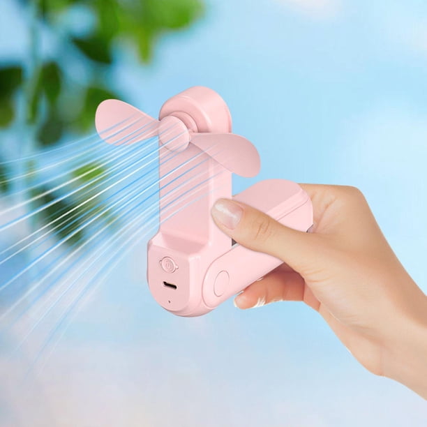 Mini ventilador de mano BLESIY plegable rosa 3 en 1