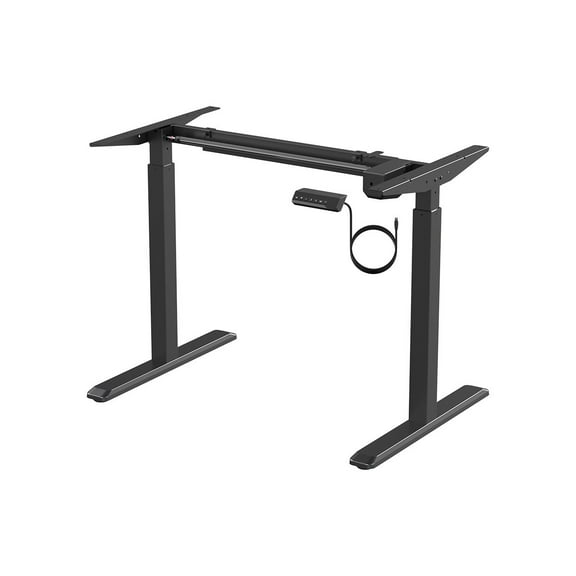 Monoprice Height Adjustable Sit-Stand Riser Table Desk Frame - Black With Electric Single Motor, Compatible With Desktops From 39in-63in Wide