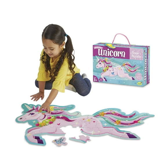 Peaceable Kingdom Casse-Tête de Sol Licorne Scintillante, 1 Ch