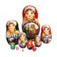 thumbnail image 3 of 10 muñecas rusas, Matryoshka rusa hecha a mano, regalo de cumpleaños, figura de muñecas rusas anidadas de madera para niñas para mesa de fiesta Rojo, 3 of 9