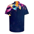 thumbnail image 4 of Camisas de Manga Larga para Hombres, Botón de Impresión Blusa de Cuello, Camisa de Poliéster de Moda Casual, 4 of 9