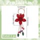 thumbnail image 2 of Llavero de cuero genuino con diseño de flor roja, hoja, estilo bohemio, borla de aleación, accesorios para llaveros., 2 of 9